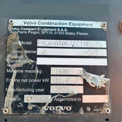 Brugt Volvo EC18E Minigravemaskine / mini excavator 1.8 ton, �rgang 2022 - Auktion - Kom med et bud